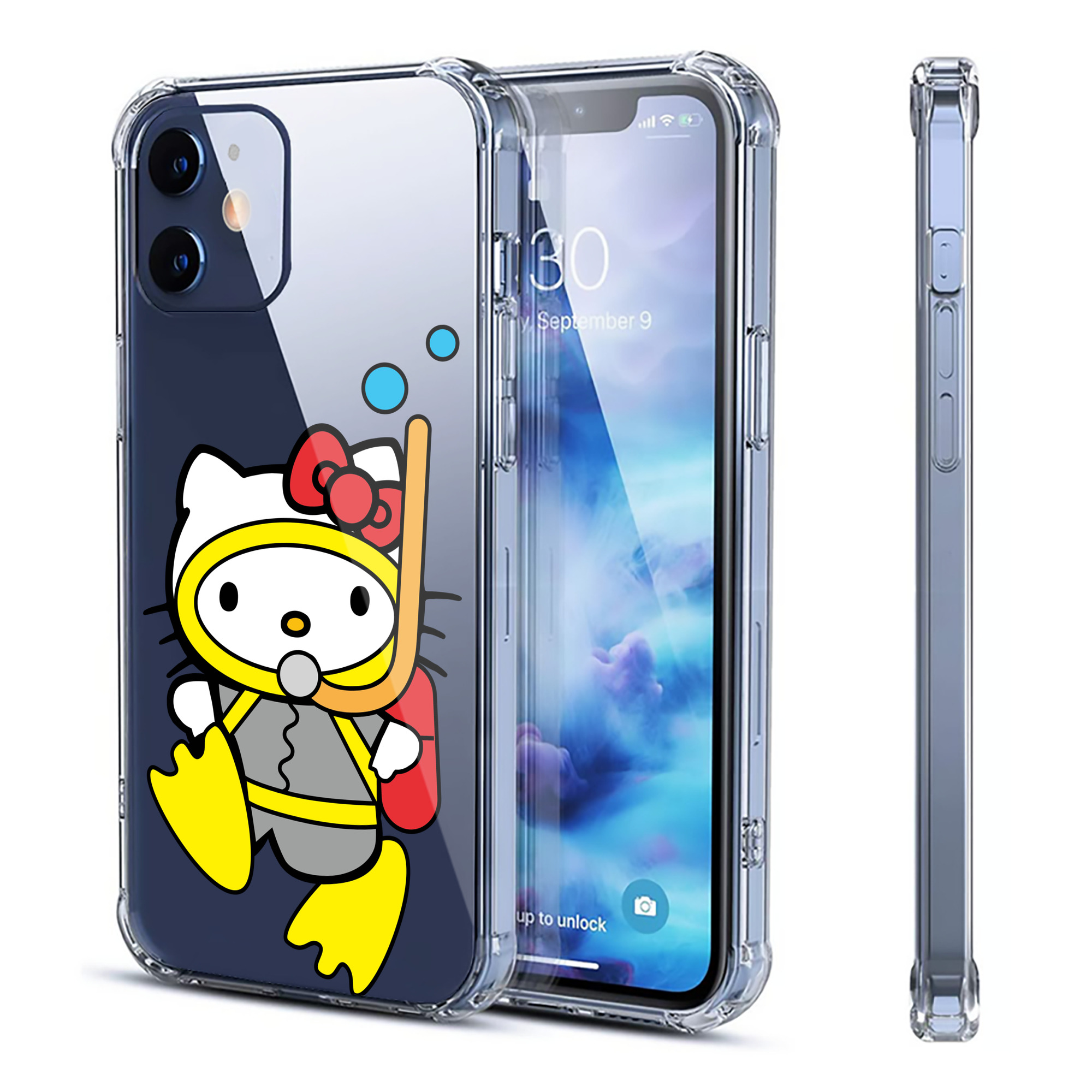 （画像用） Hello Kitty ハローキティ 【iPhone 12シリーズ対応】透明スマホケース（クリアソフトケース）